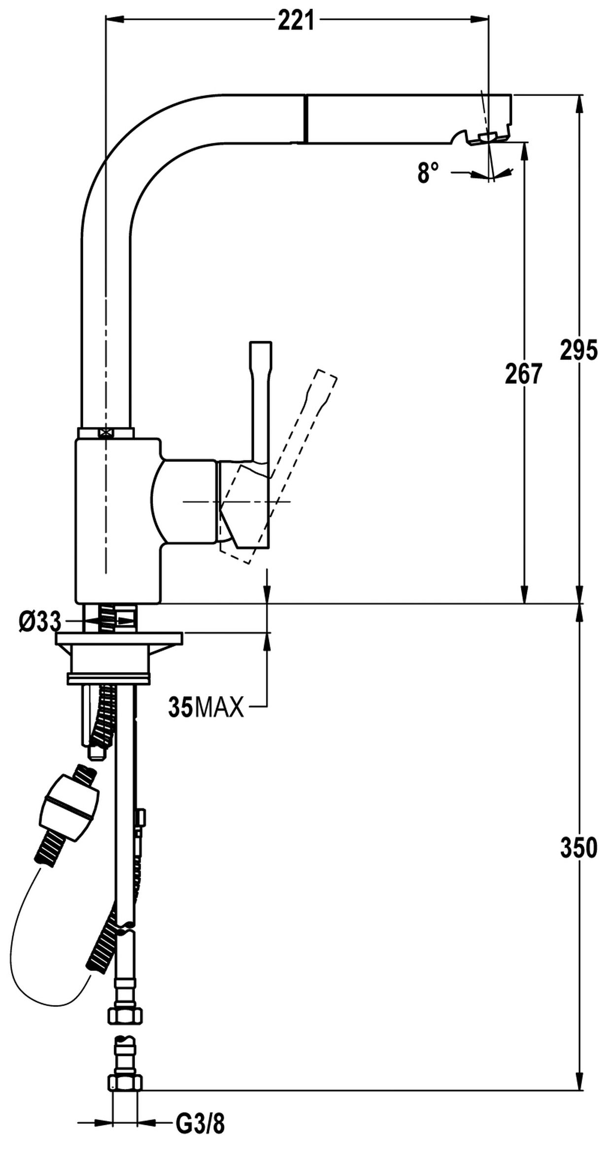 Teka ARK 938 - Maßzeichnung