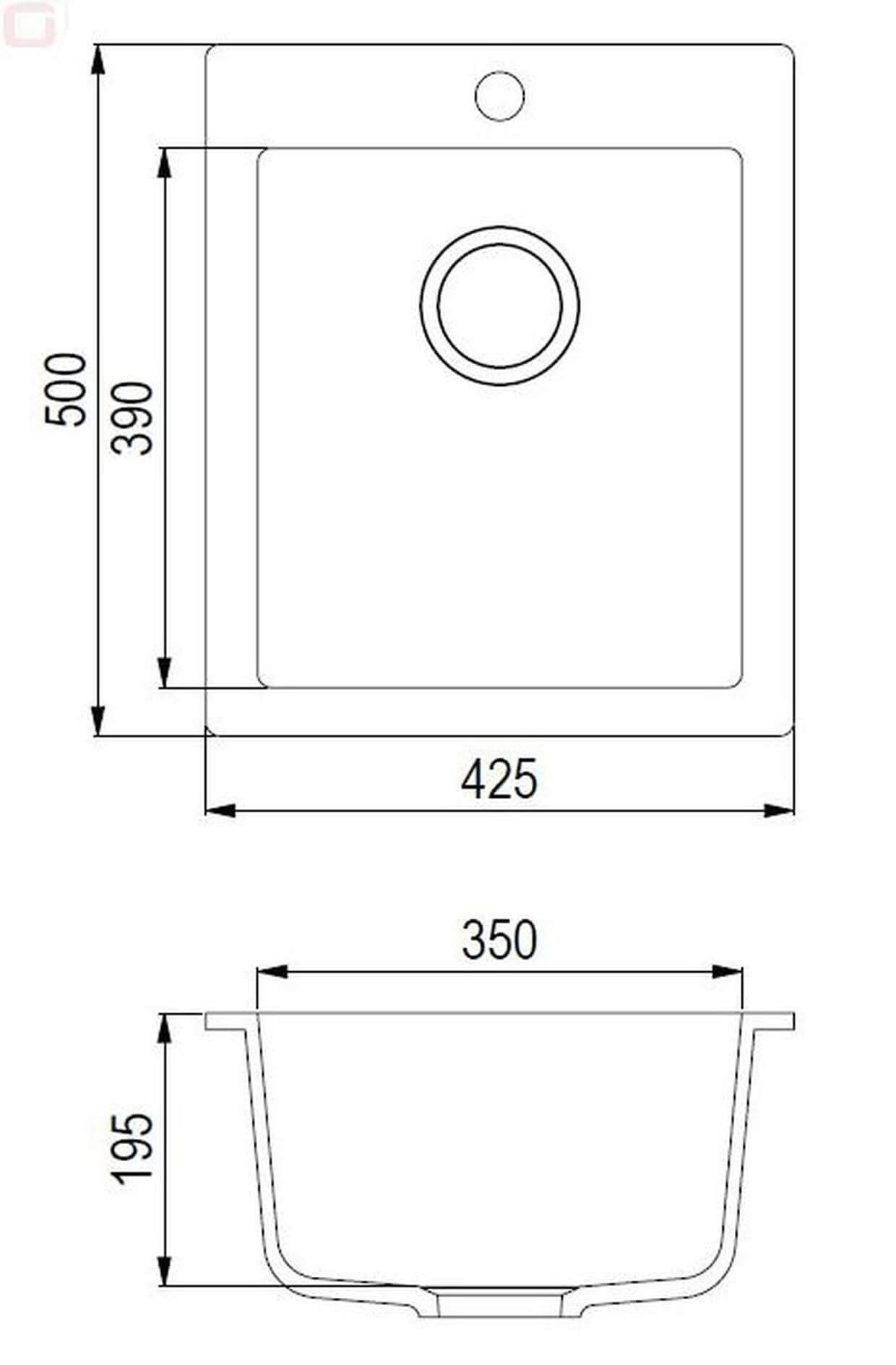 SHIGO-Einbauzeichnung-eckige-Granitspuele-beige-ora-GQS100W-112