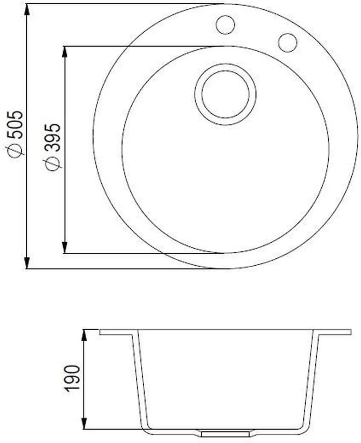 SHIGO-Einbauzeichnung-runde-Granitspuele-mit-Excenterbedienung-GCR100AW-601