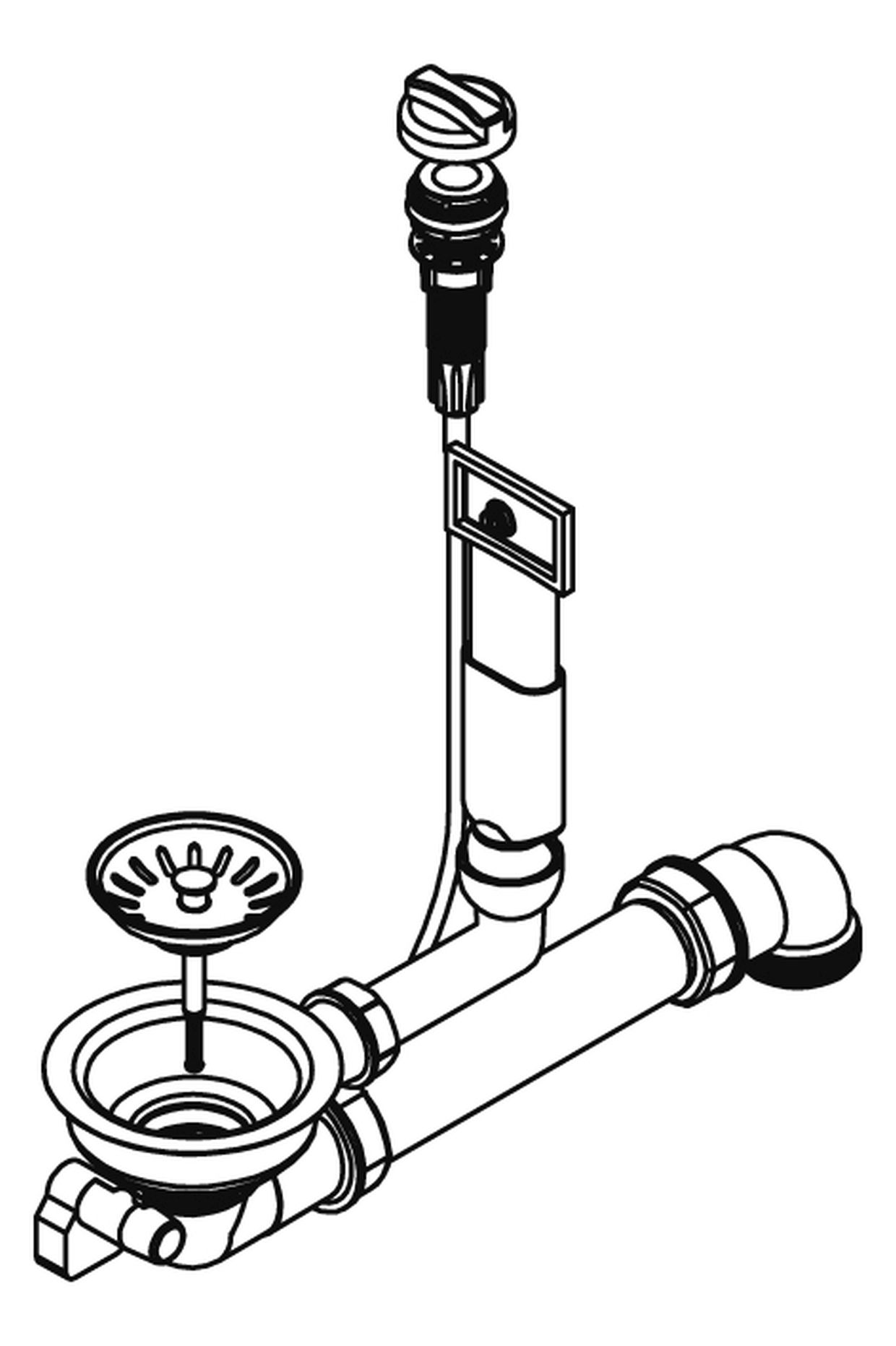 Pyramis SPACE PLUS 1B 1D Edelstahl Einbauspüle poliert - Drehexcenter-Ventil ∅92 mit Überlauf im Becken
