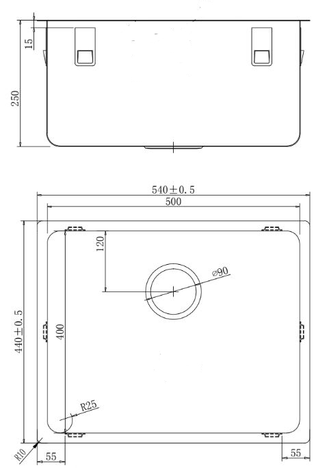 SHIGO Krankenhausspüle SMR25 5040