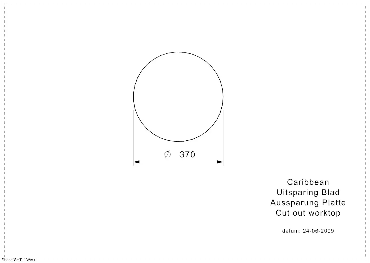 Reginox Caribbean SP CC (L) Edelstahl Einbauspüle poliert - Aussparung Arbeitsplatte