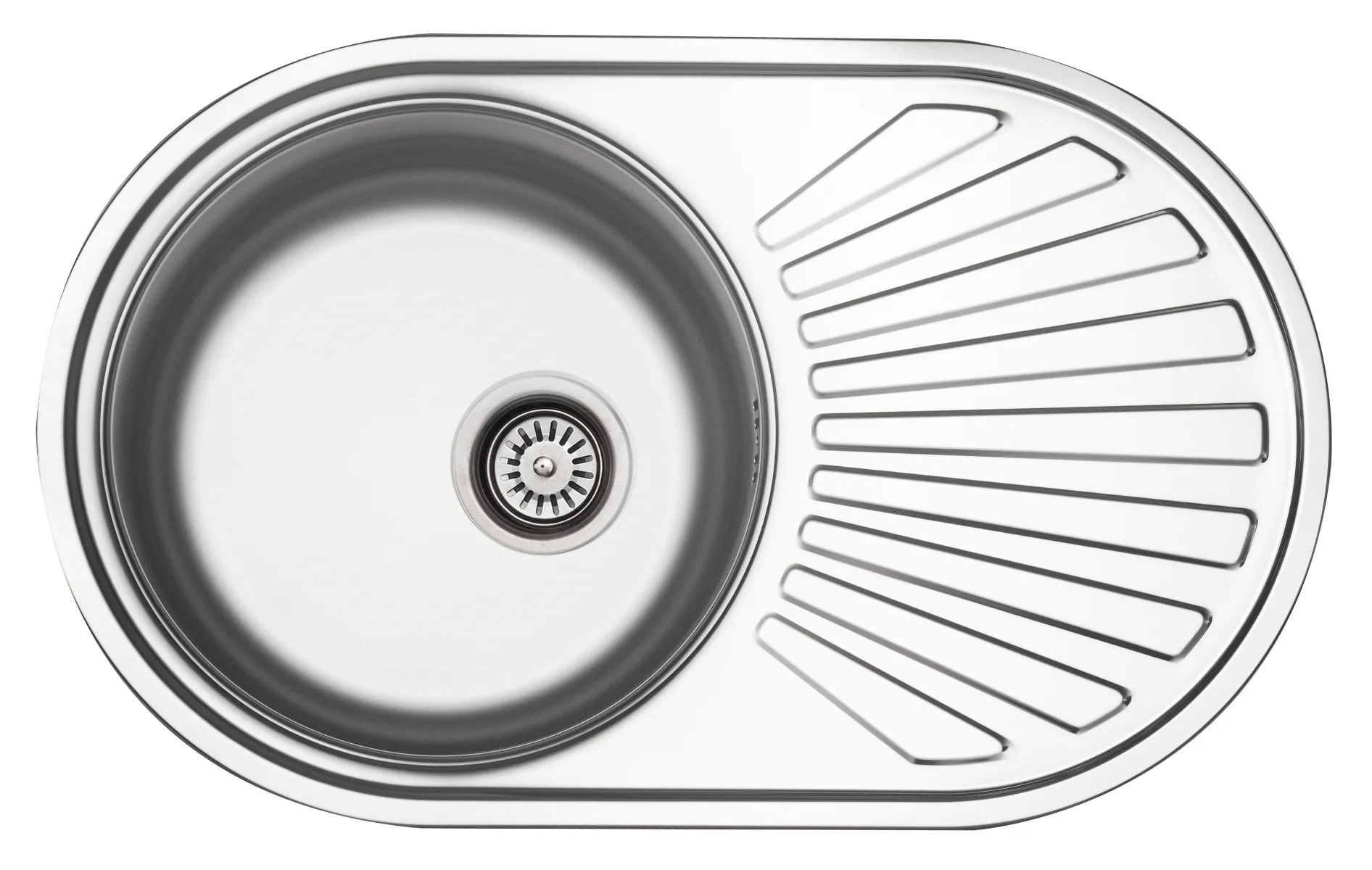 Verona Edelstahl Einbauspüle, oval