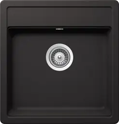 Victory Granitspüle S490 tief schwarz mit Excentergarnitur