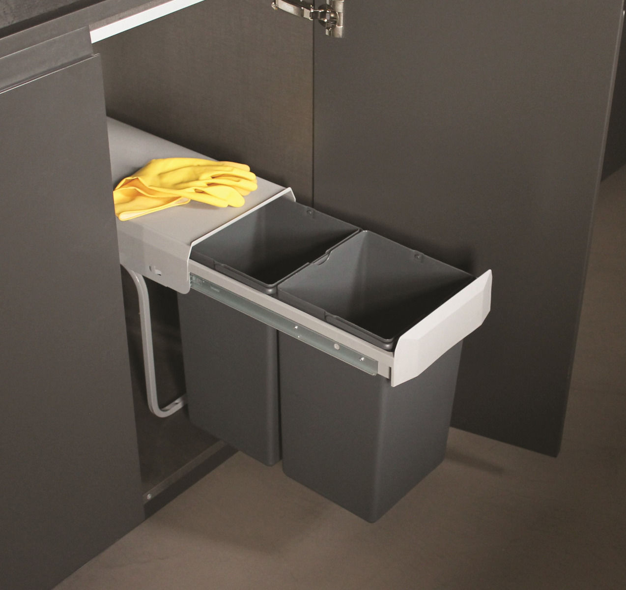 Abfalltrennsystem Double Man 2x14, Bodenmontage