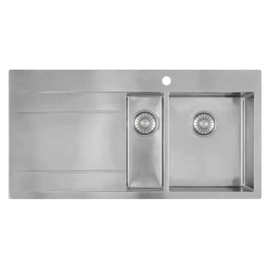 Caressi Edelstahl Spüle 1000x520mm,1,5 Becken rechts