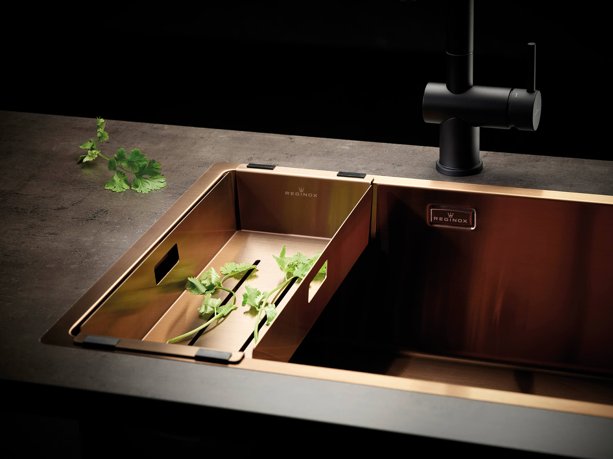 Reginox Miami copper mit Abtropfschale