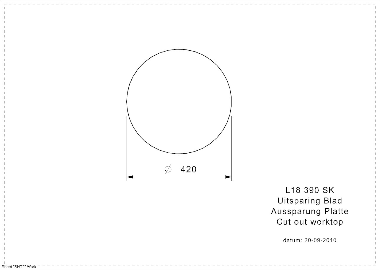 Reginox L18 4035 VP-CC 10 cm tief (L) Edelstahl Einbauspüle poliert - Aussparung Arbeitsplatte