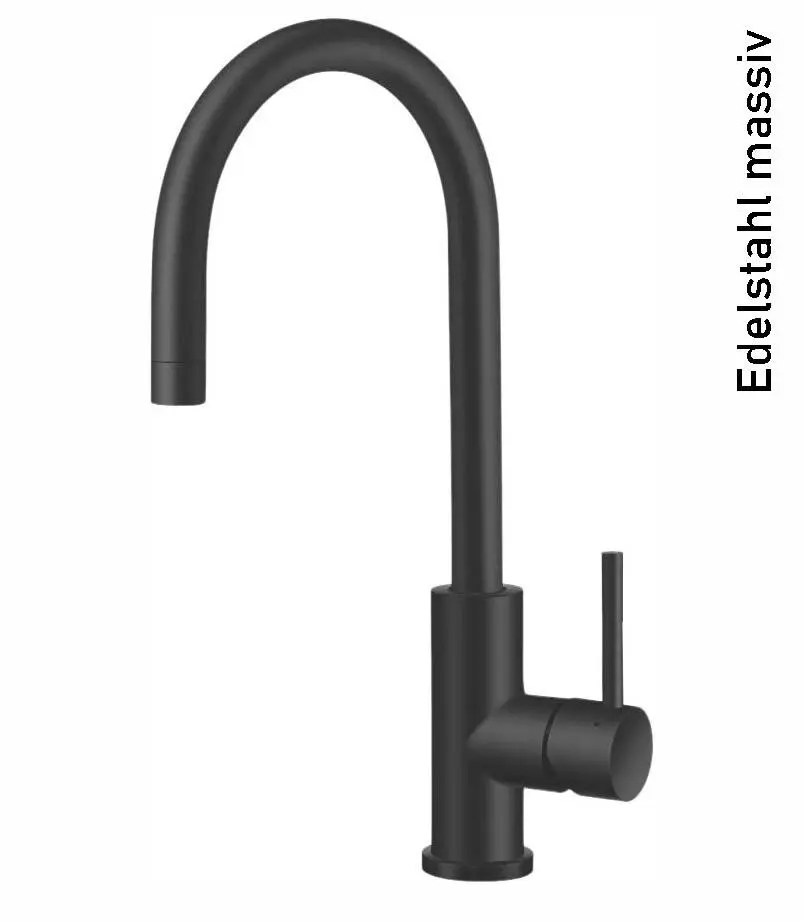 Victory Einhebelmischer Spülenarmatur Edelstahl schwarz-matt