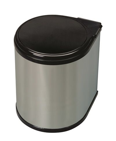 Einbau-Abfallsammler zur Türmontage, edelstahl-glänzend