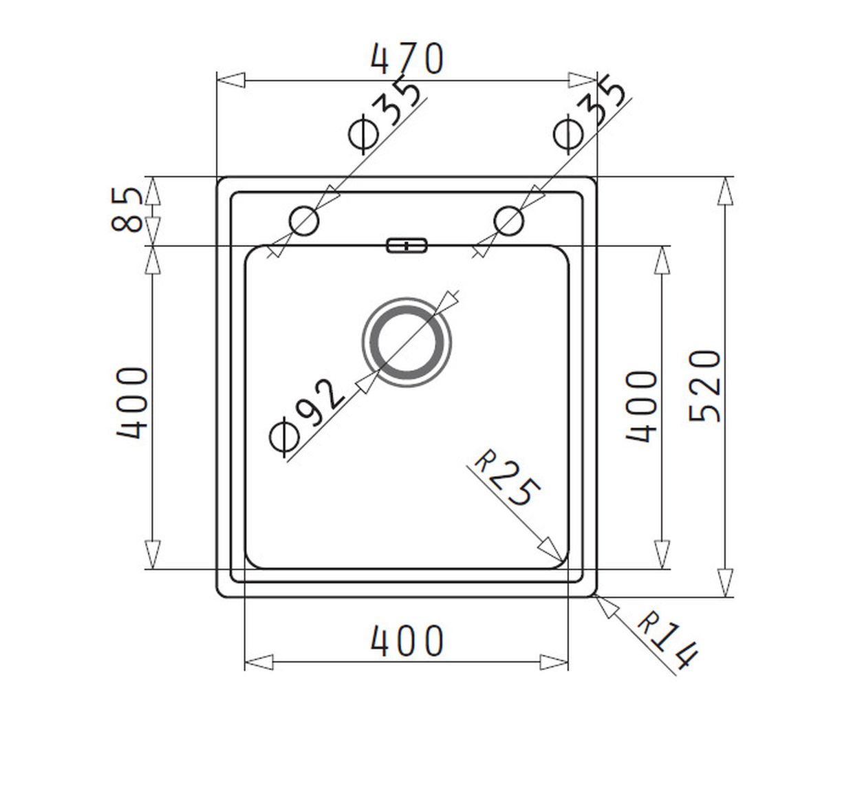 Pyramis PELLA (47x52) 1B - Maßzeichnung