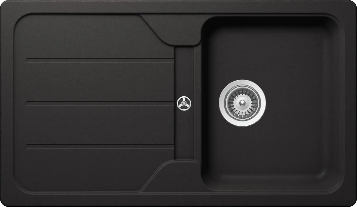Victory Granitspüle 860x500mm tief-schwarz, Excenterbedienung Victory Granitspüle 860x500mm tief-schwarz, Excenterbedienung