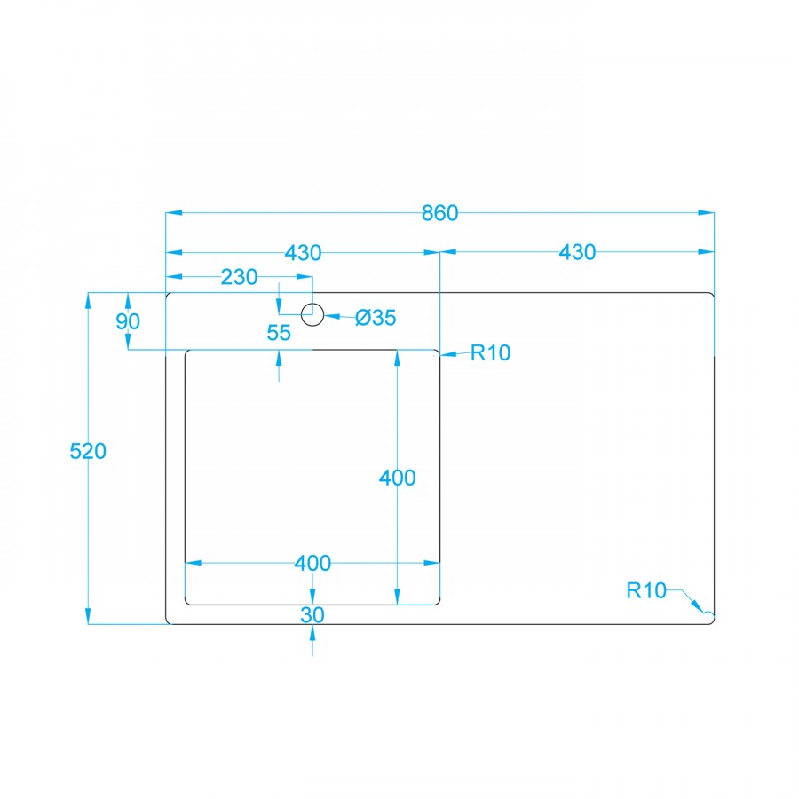 CA40ABL-900x900 Masszeichnung Caressi CAPP40ABL