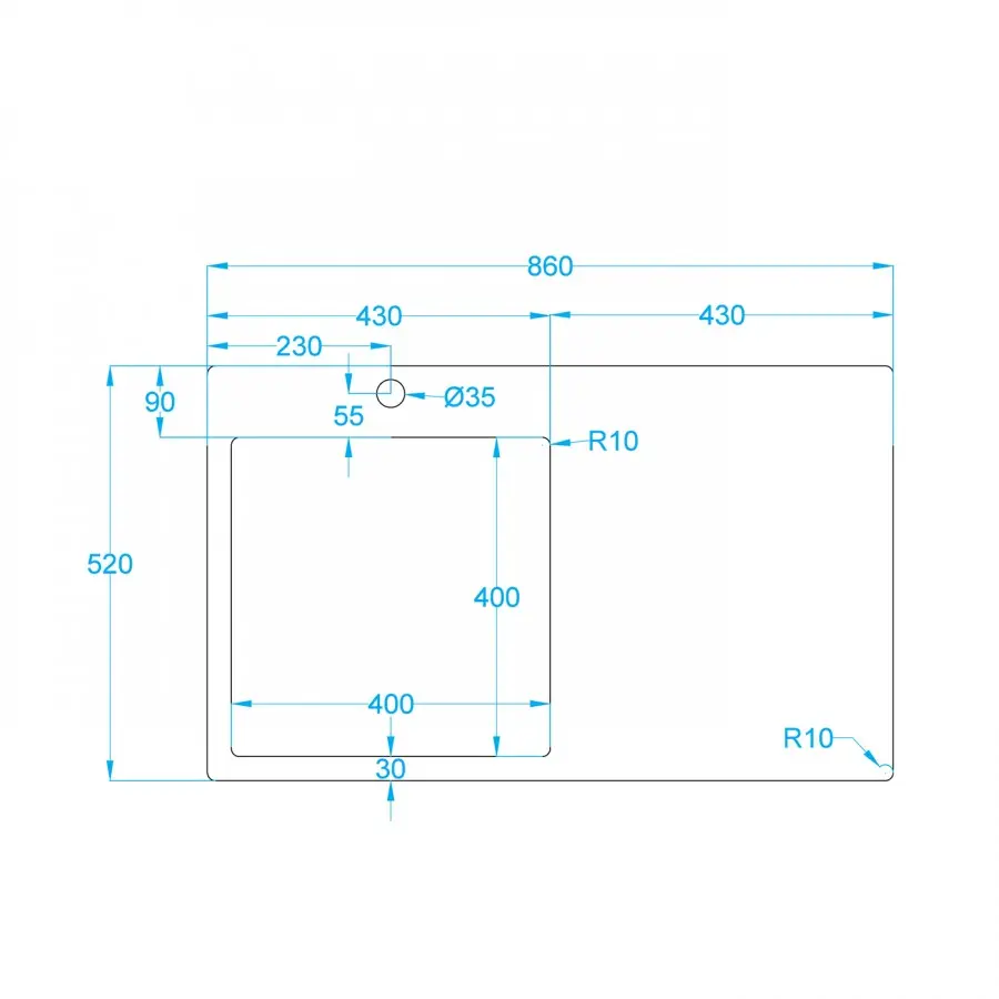 Masszeichnung Caressi CAPP40ABL