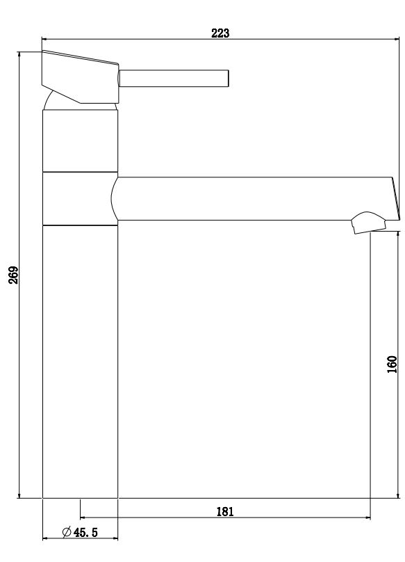 Zeichnung massive Armatur 74125