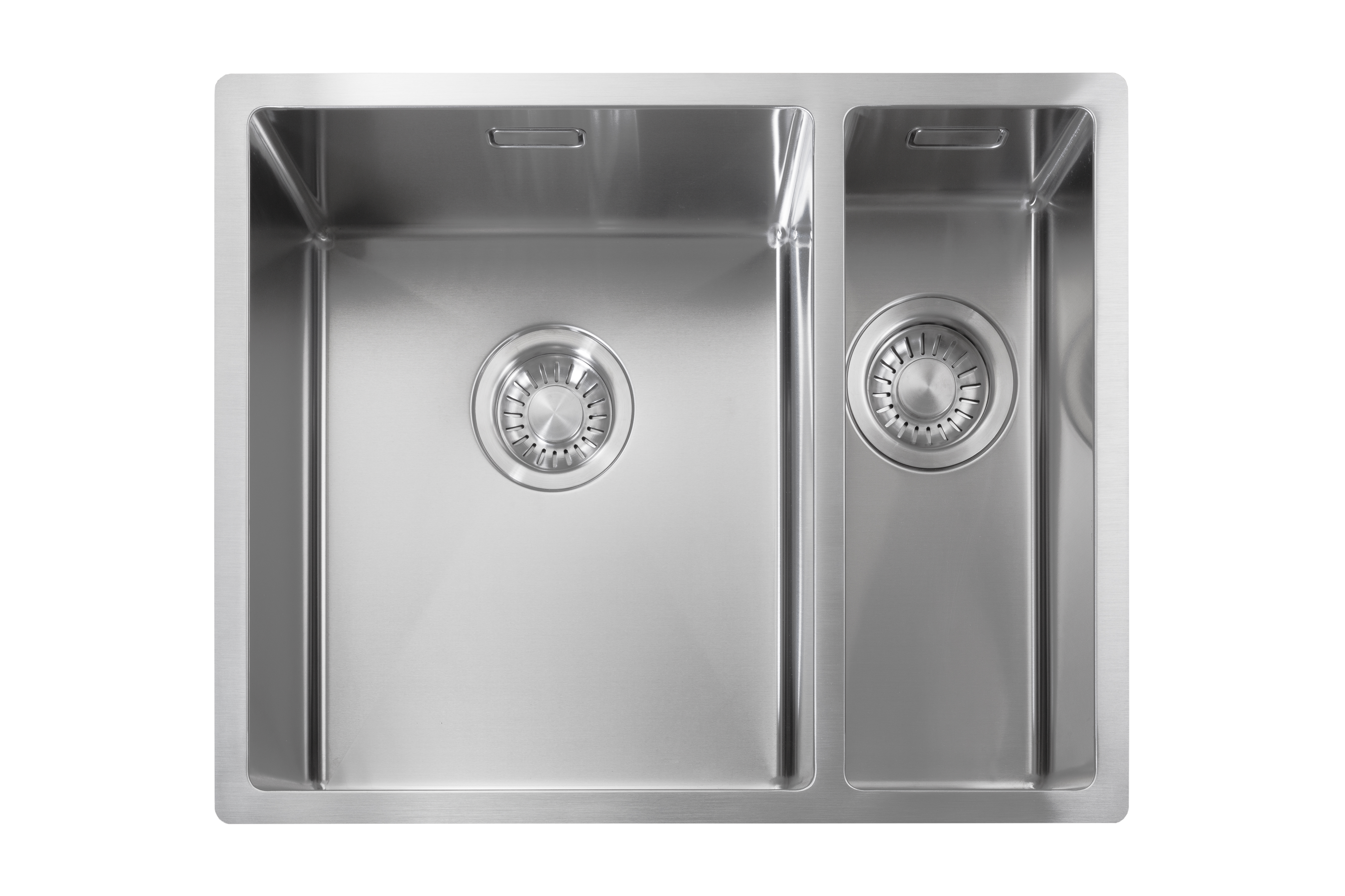 Shigo Square Edelstahl Spüle 1,5 Becken, matt gebürstet