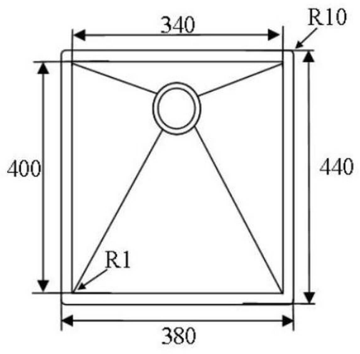 SHIGO-ZERO-LINE-Nullradius-Spuelbecken-SQR0-3440-Einbauzeichnung
