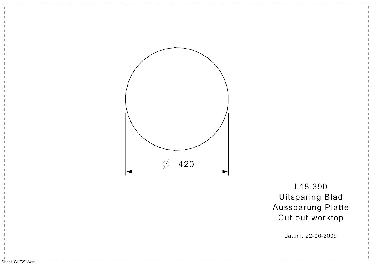 B2903LLU05GDS_2 Reginox L18 4035 KG CC (L) Edelstahl Einbauspüle poliert - Aussparung Arbeitsplatte