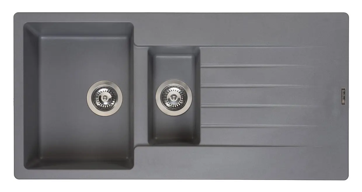 L9015-GScNTDCdaRsrtuj Reginox Harlem 15 Grey Silvery Granit Spülbecken grau
