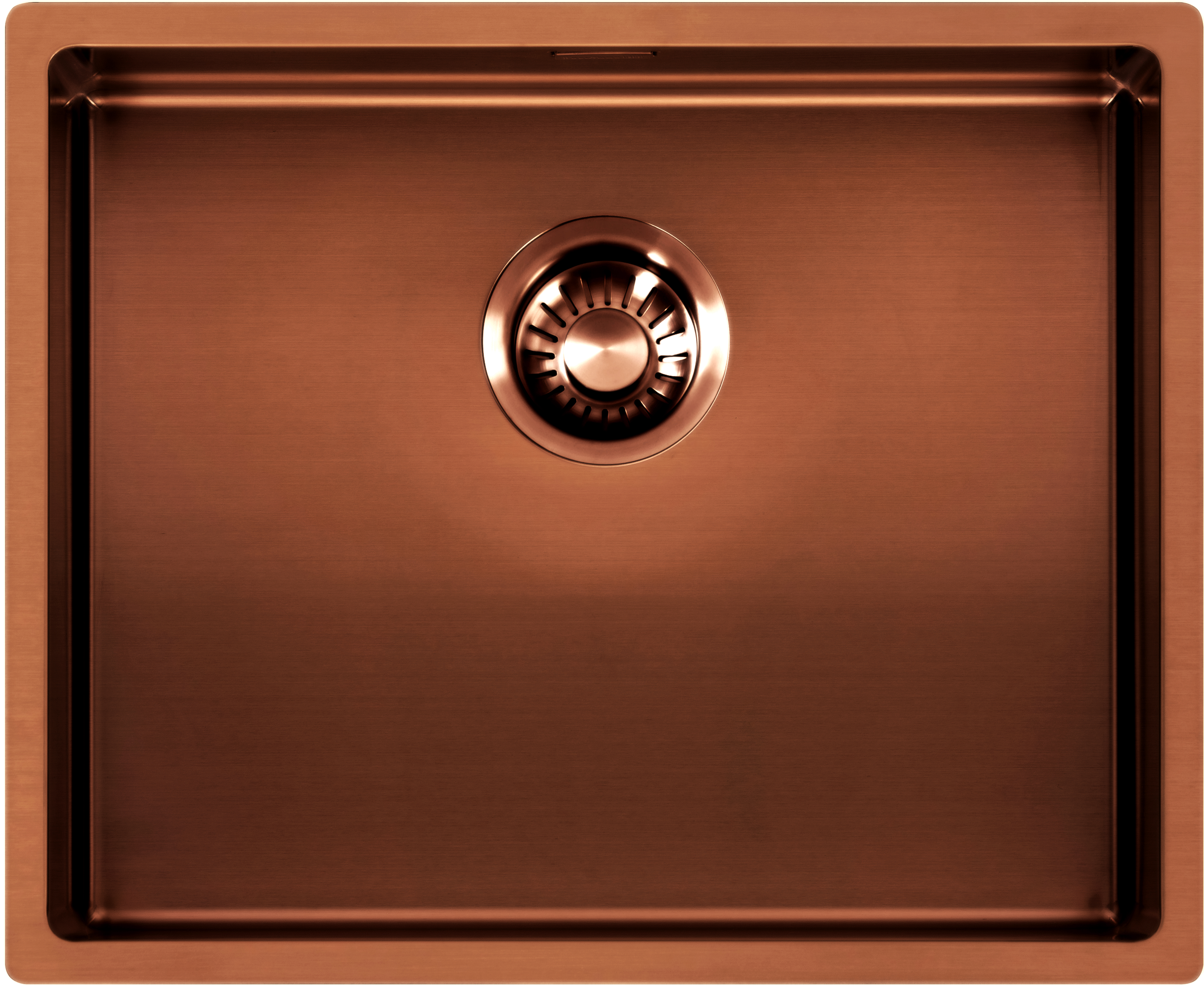 SHIGO Edelstahlspülbecken Copper mit PVD Beschichtung 1 Becken 50x40 cm Modernes, quadratisches Küchenspülbecken in gebürsteter Kupferoptik mit einem eleganten Abfluss aus Edelstahl für ein luxuriöses Wohndesign.