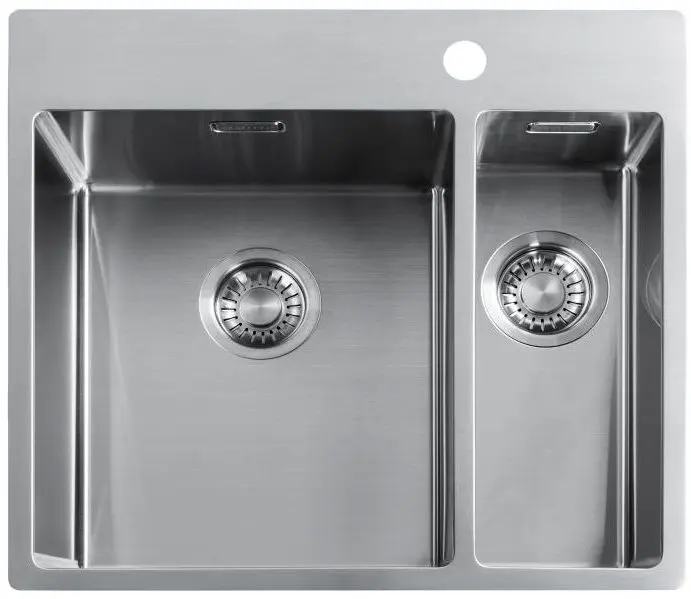 Shigo Edelstahl Spüle mit 1,5 Becken + Hahnloch