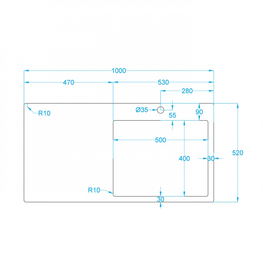Masszeichnung-CAPP50ABR Einbauspuele CAPP50ABR