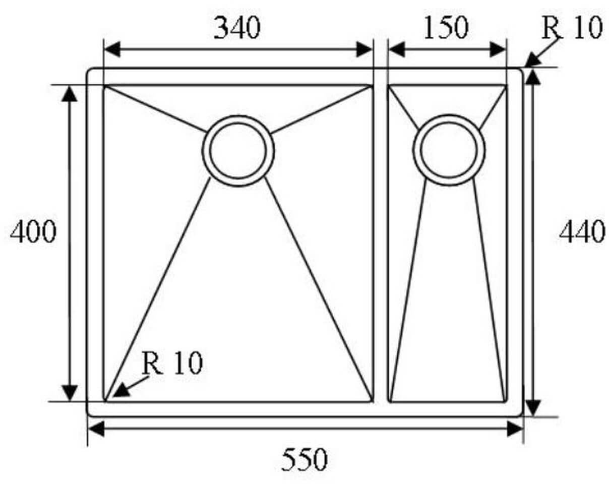 SHIGO-HIGH-LINE-Einbauzeichnung-Doppelspuele-SQR10-L3415