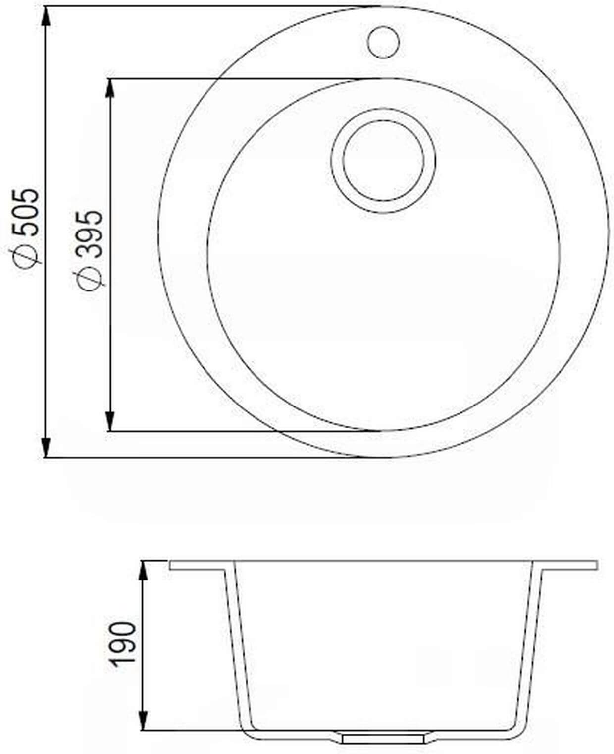 Zeichnung-GCR100W SHIGO-Einbauzeichnung-runde-Granitspuele-schwarz-GCR100W-601