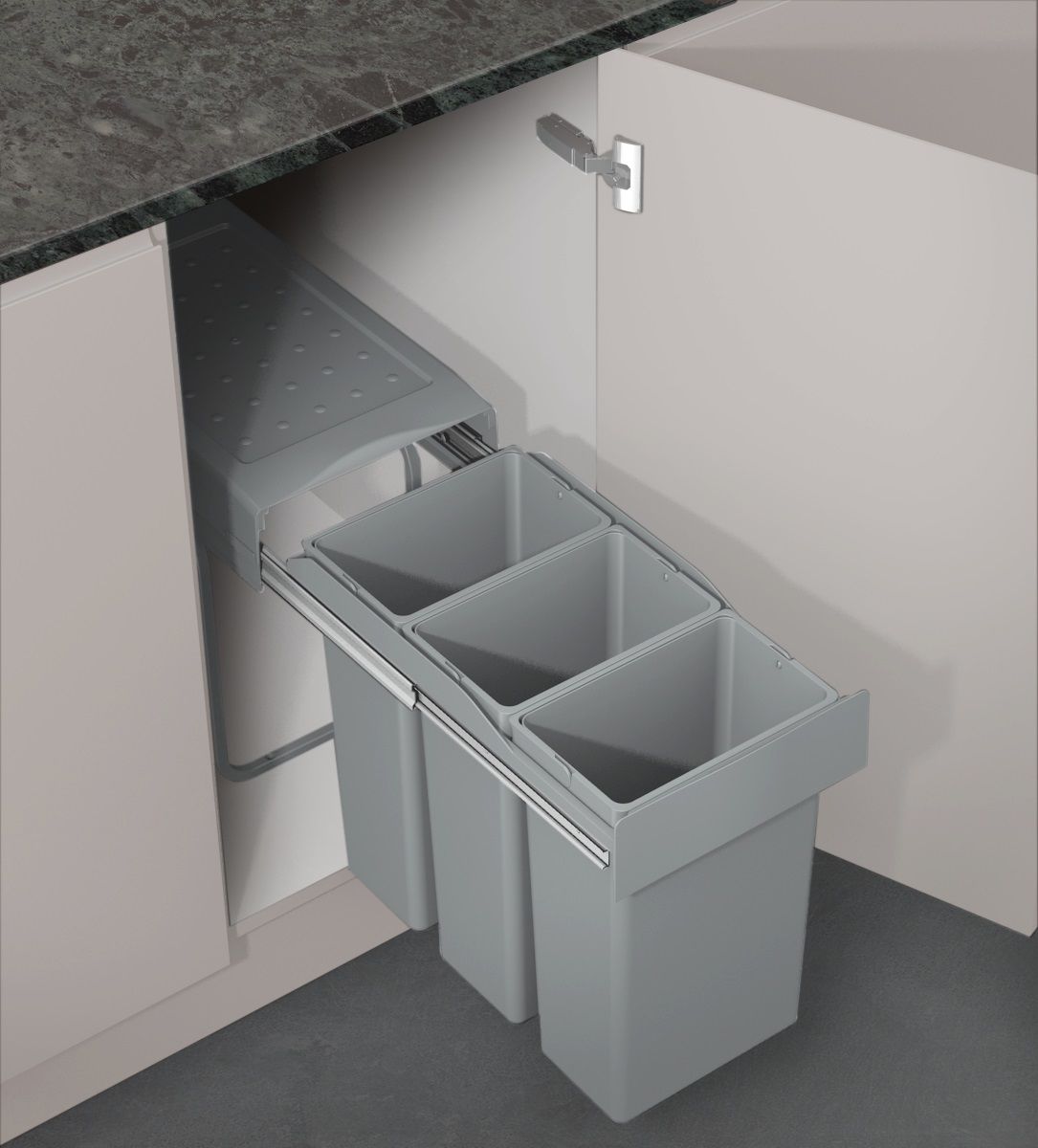 Abfalltrennsystem Double Man Deluxe 30Liter, Bodenmontage