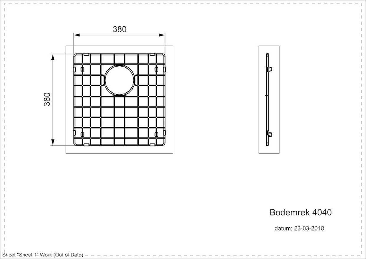 Reginox BOTTOM GRID 40X40 GOLD Bodengitter Miami