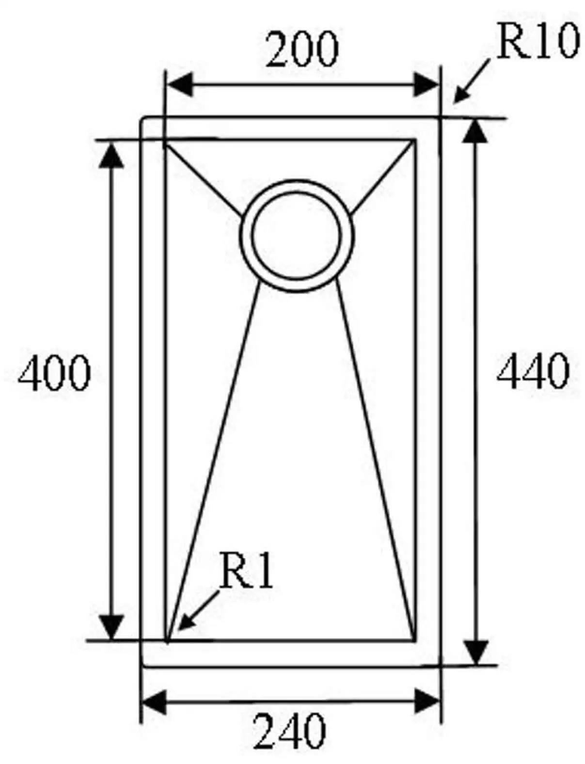 SHIGO-ZERO-LINE-Nullradius-Spuelbecken-SQR0-2040-Einbauzeichnung